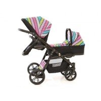 Carucior gemeni PJ Stroller Lux 2 in 1 Multicolor