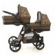 Carucior gemeni PJ Stroller Lux 3 in 1 Brown