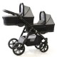 Carucior gemeni PJ Stroller Lux 3 in 1 Grey