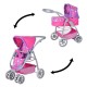 Carucior pentru papusi 3 in 1 Coco Pink Splash