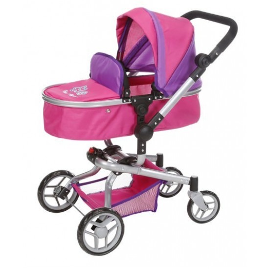 Carucior pentru papusi cu maner reversibil Boonk Flower Power