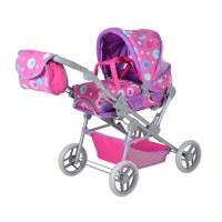 Carucior pentru papusi cu maner reversibil Mioux Pink Splash