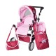 Carucior pentru papusi cu maner reversibil Mioux Sweet Butterfly