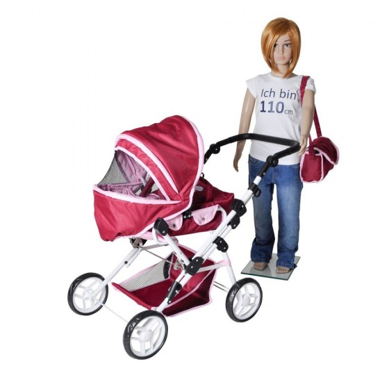 Carucior pentru papusi cu maner reversibil Mioux Sweet Butterfly