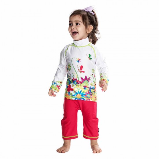 Costum de baie Flowers marime 98-104 protectie UV Swimpy