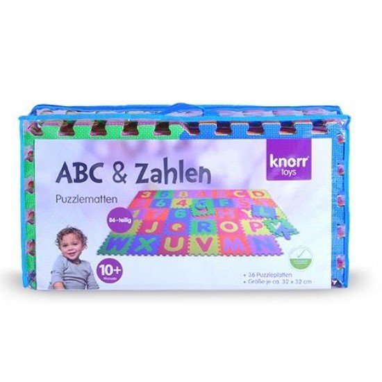 Covor puzzle din spuma Alphabet and Numbers 36 piese