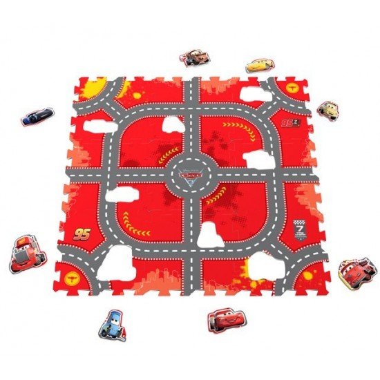 Covor puzzle din spuma Cars 3 Modular Race 9 piese