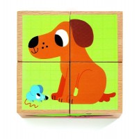 Cuburi din lemn Animale Djeco