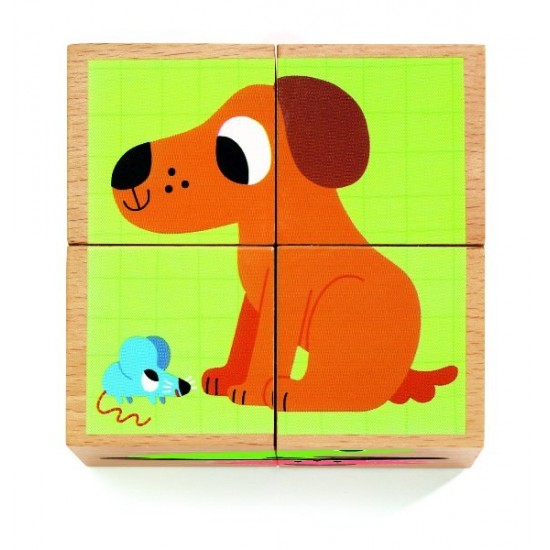 Cuburi din lemn Animale Djeco