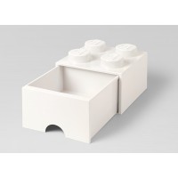 Cutie depozitare LEGO 2x2 cu sertar - Alb (40051735)