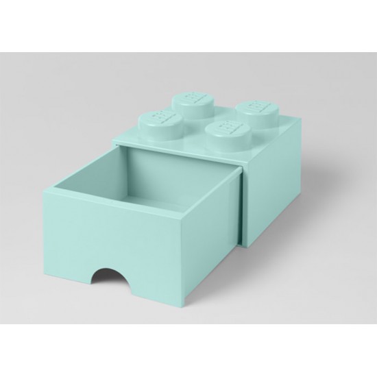 Cutie depozitare LEGO 2x2 cu sertar Aqua 40051742