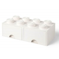 Cutie depozitare LEGO 2x4 cu sertare - Alb (40061735)