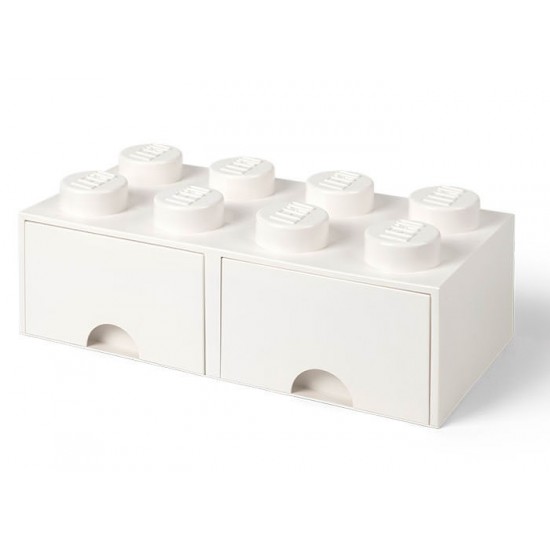 Cutie depozitare LEGO 2x4 cu sertare - Alb (40061735)
