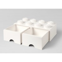 Cutie depozitare LEGO 2x4 cu sertare - Alb (40061735)
