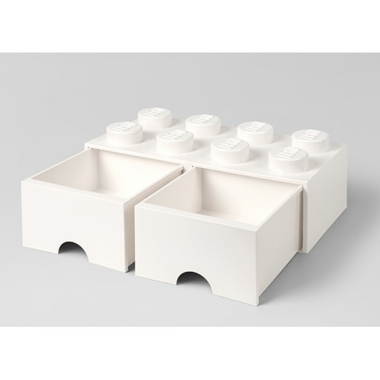 Cutie depozitare LEGO 2x4 cu sertare - Alb (40061735)