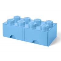 Cutie depozitare LEGO 2x4 cu sertare - Albastru deschis (40061736)