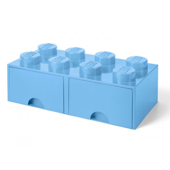 Cutie depozitare LEGO 2x4 cu sertare - Albastru deschis (40061736)