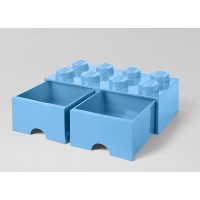 Cutie depozitare LEGO 2x4 cu sertare - Albastru deschis (40061736)
