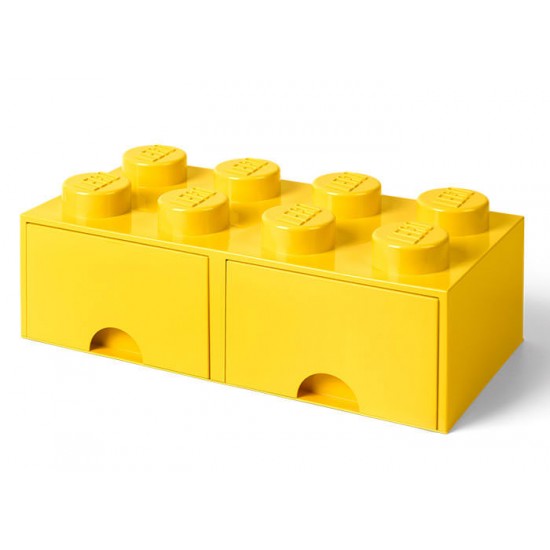 Cutie depozitare LEGO 2x4 cu sertare - Galben (40061732)