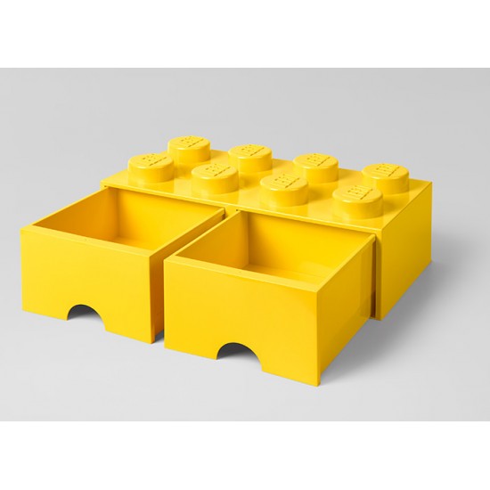 Cutie depozitare LEGO 2x4 cu sertare - Galben (40061732)