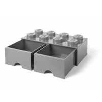 Cutie depozitare LEGO 2x4 cu sertare Gri 40061740