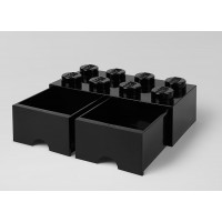 Cutie depozitare LEGO 2x4 cu sertare - Negru (40061733)
