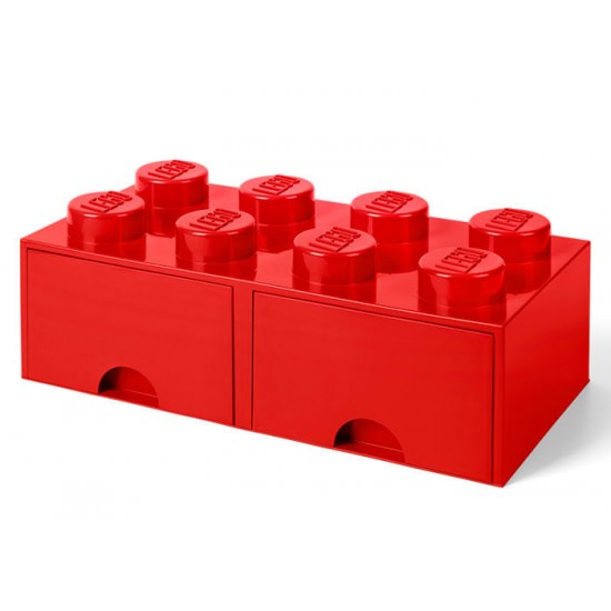 Cutie depozitare LEGO 2x4 cu sertare - Rosu (40061730)