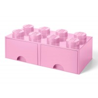 Cutie depozitare LEGO 2x4 cu sertare - Roz (40061738)