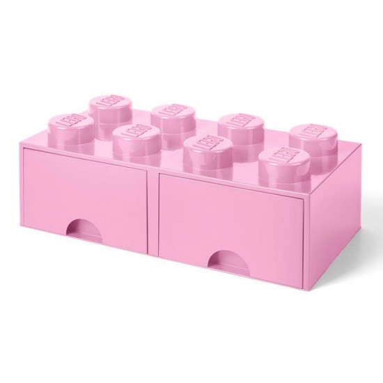 Cutie depozitare LEGO 2x4 cu sertare - Roz (40061738)