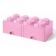 Cutie depozitare LEGO 2x4 cu sertare - Roz (40061738)