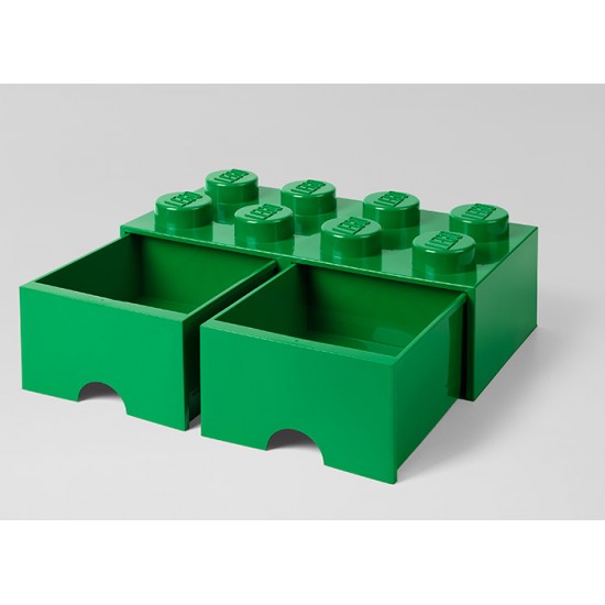Cutie depozitare LEGO 2x4 cu sertare - Verde (40061734)