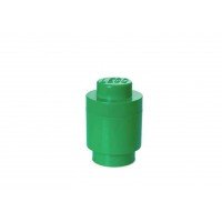 Cutie rotunda depozitare LEGO 1x1 - Verde inchis