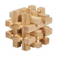 Joc logic IQ din lemn bambus in cutie metalica - 2
