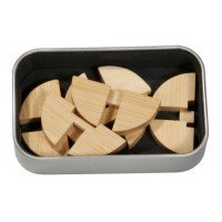 Joc logic IQ din lemn bambus in cutie metalica - 3