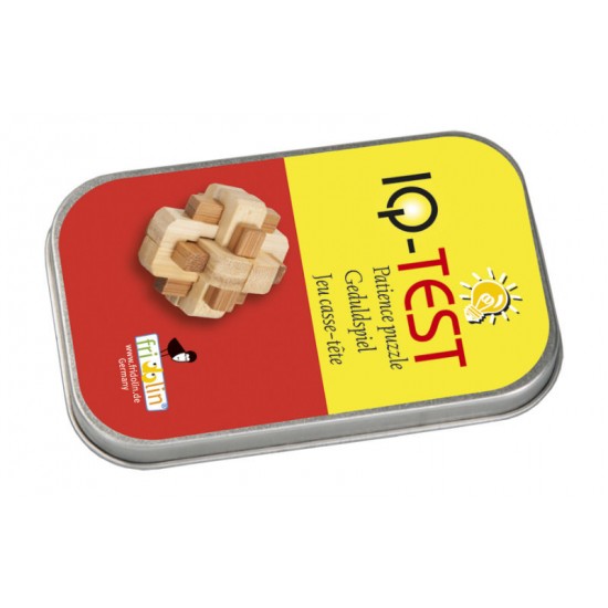 Joc logic IQ din lemn bambus in cutie metalica - 5