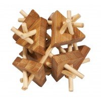 Joc logic IQ din lemn bambus Sticks&Triangles