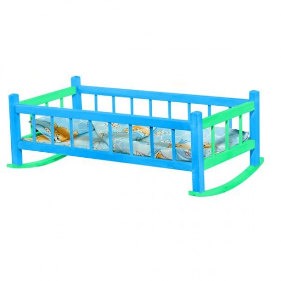 Leagan pentru papusi colorat de lemn