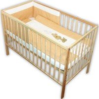 Lenjerie patut cu broderie Hubners Catelusul Vesel 4 piese Crem