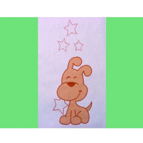 Lenjerie patut cu broderie Hubners Catelusul Vesel 4 piese Verde