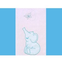 Lenjerie patut cu broderie Hubners Elefant 4 piese Albastru