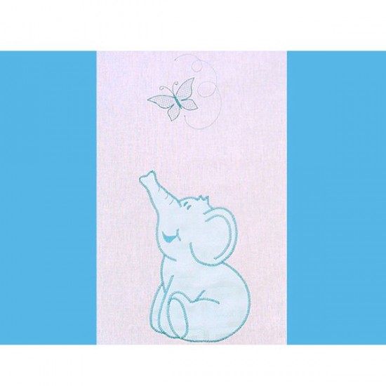 Lenjerie patut cu broderie Hubners Elefant 4 piese Albastru