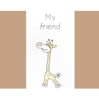 Lenjerie patut cu broderie Hubners Girafa 4 piese Crem