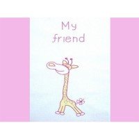 Lenjerie patut cu broderie Hubners Girafa 4 piese Roz