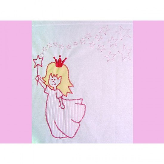 Lenjerie patut cu broderie Hubners Printesa 4 piese Roz