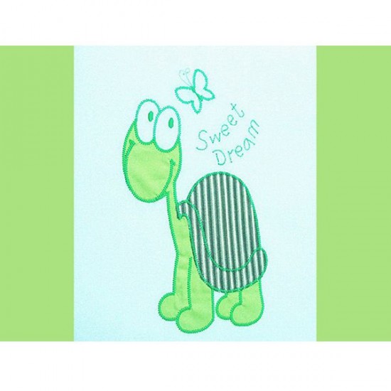 Lenjerie patut cu broderie Hubners Testoasa Somnoroasa 4 piese Verde