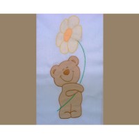 Lenjerie patut cu broderie Hubners Ursuletul Florar 4 piese Crem