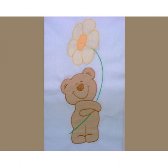 Lenjerie patut cu broderie Hubners Ursuletul Florar 4 piese Crem