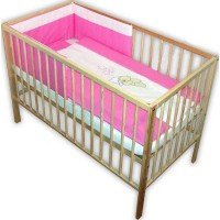 Lenjerie patut cu broderie Hubners Ursuletul Somnoros 4 piese Roz