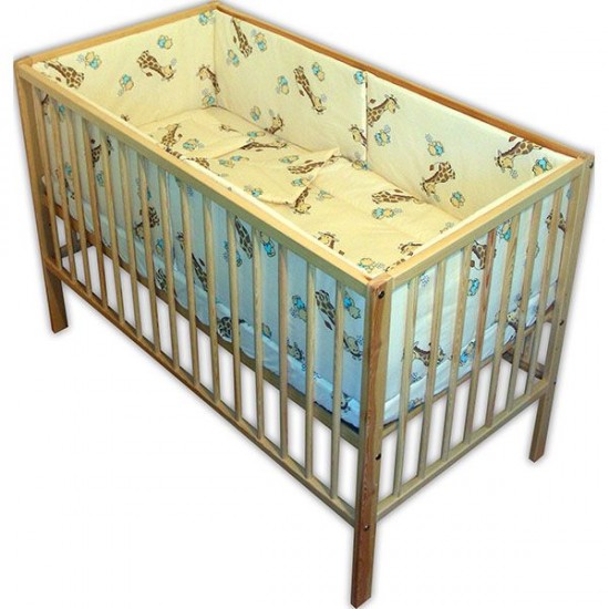 Lenjerie patut Hubners Girafa 5 piese Crem