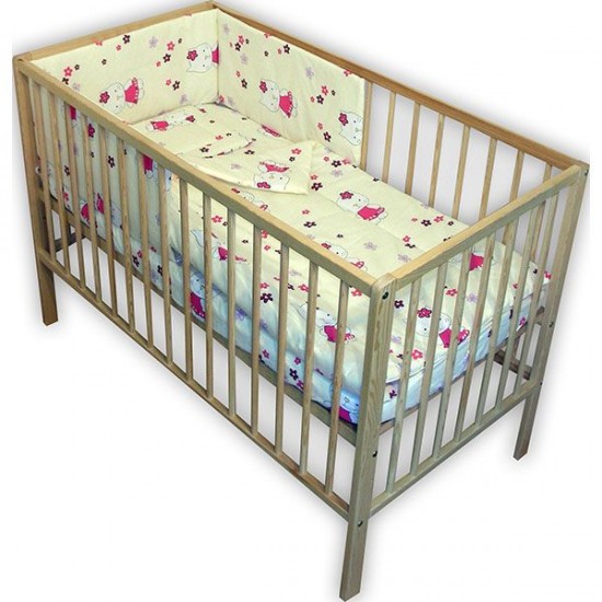 Lenjerie patut Hubners Kitty Floricele 4 piese Crem